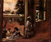 Edgar Degas Children Sat Down in the House Door France oil painting reproduction